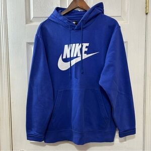 NIKE Men's Sweatshirt Hoodie Blue White Size Large